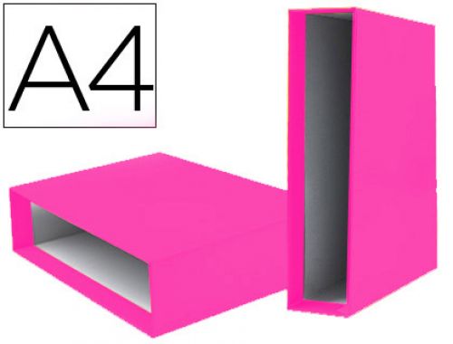 Caixa para pasta de arquivo de alavanca liderpapel documenta din a4 lombada 75 mm rosa , Liderpapel , 64589 , 8423473645899